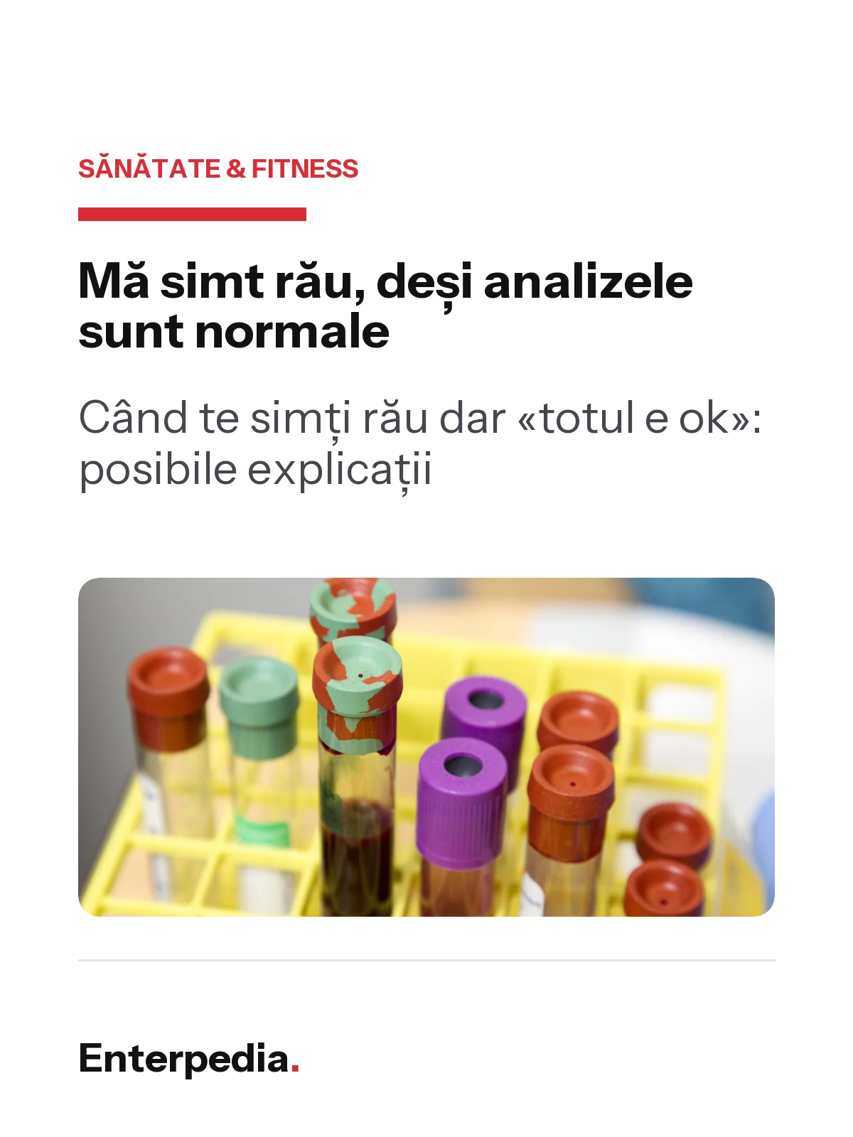 copertă Mă simt rău, deși analizele sunt normale