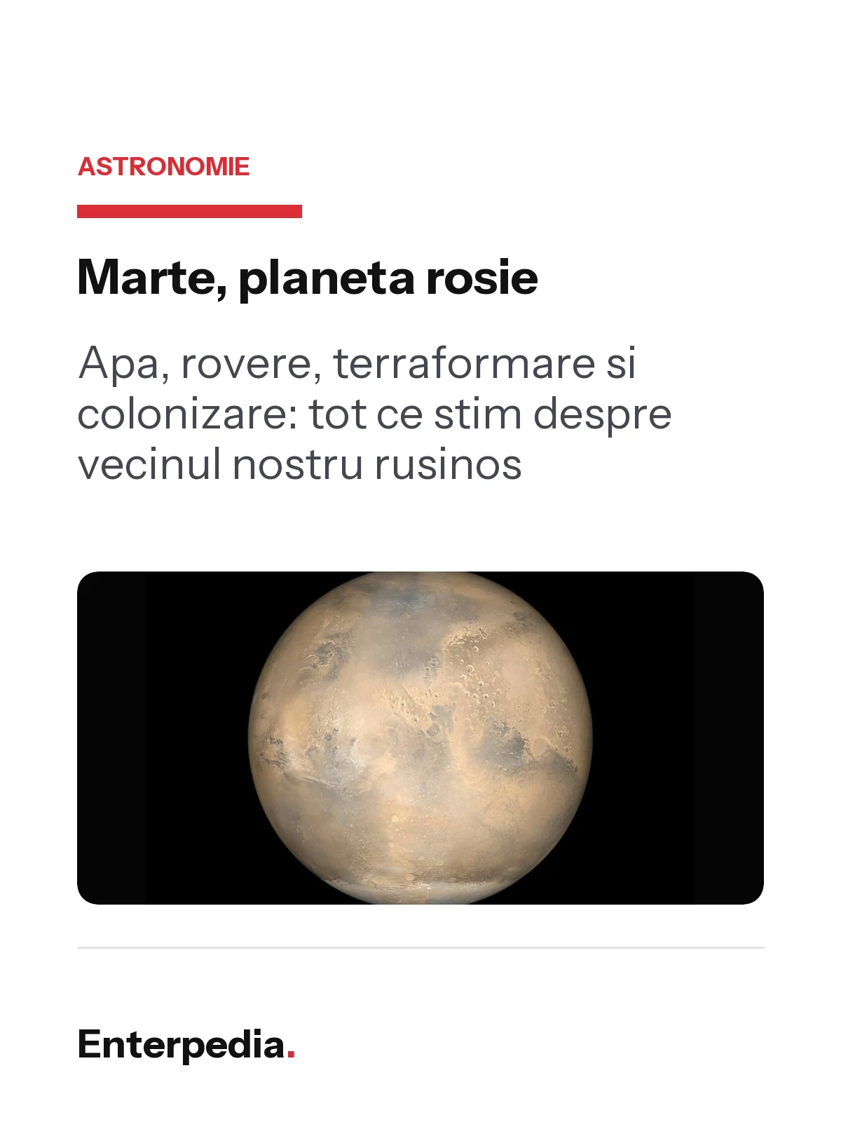 copertă Marte, planeta rosie