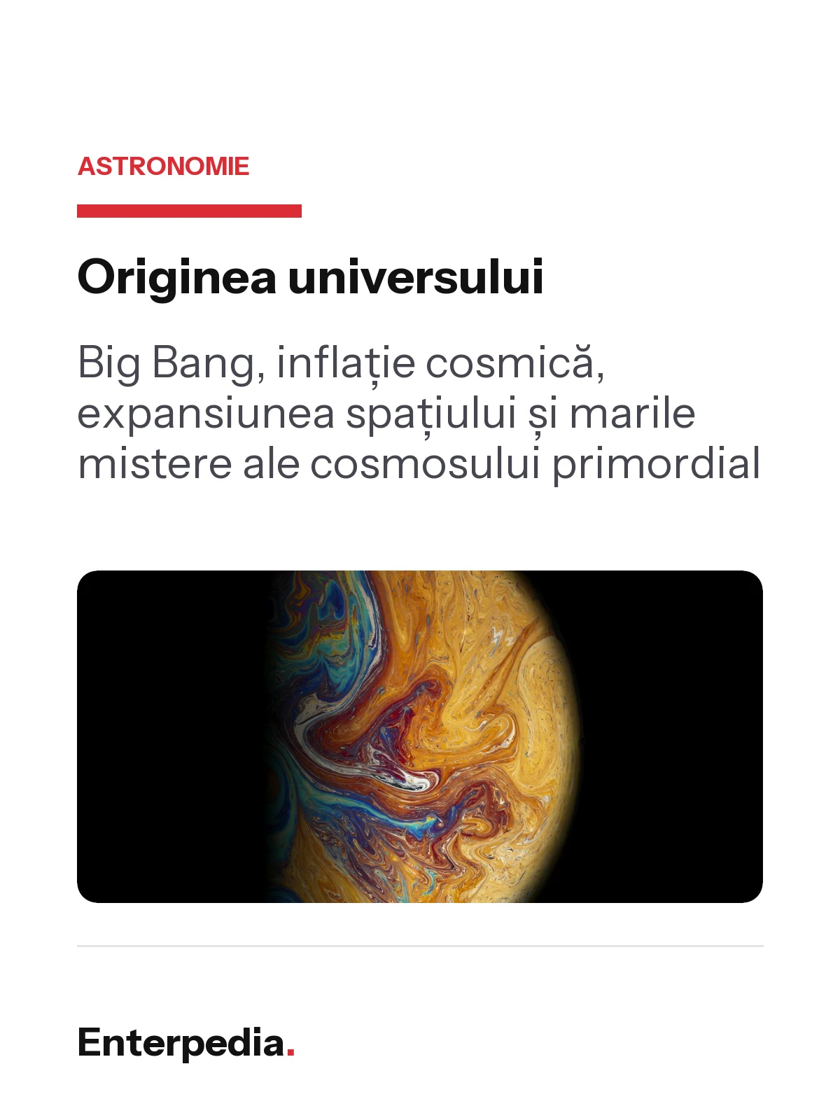 copertă Originea universului
